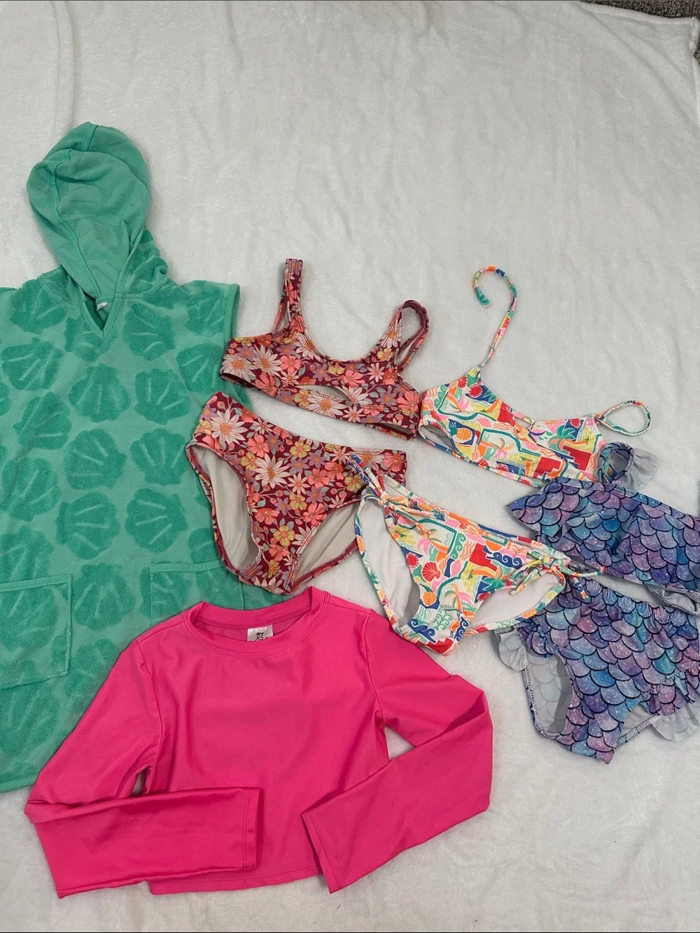 ❤️ Bundle of 5 Girls Swimsuits & Cover Ups Size 6